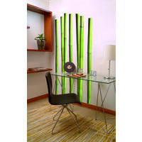 Sticker Autocollant Trompe l'Oeil Bambou Grandeur Nature, Photo 168x58cm, Décoration Murale, Autocollant Mural