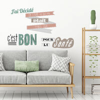 Sticker mural citation "Faire ce qui me plaît, c'est bon pour la santé", 24 cm X 68 cm