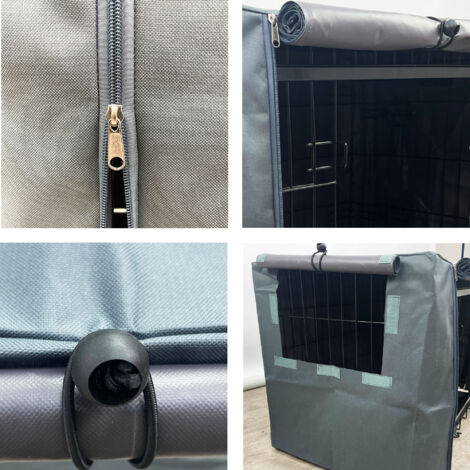 MaxxPet Housse pour cage à chien 78x48x56 cm - Housse de banc - Housse de caisse pour chien - Noir