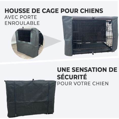 MaxxPet Housse pour cage à chien 78x48x56 cm - Housse de banc - Housse de caisse pour chien - Noir
