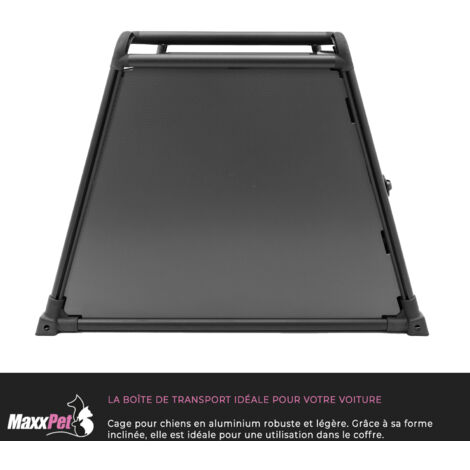 MaxxPet Cage pour Chien 65x92x70 cm – Caisse De Transport pour Chien Pliable – 1 Porte – Cage Chien Voiture en Aluminium Pro – pour Chien Et Chat – Noir
