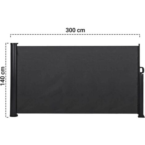 MaxxGarden Brise Vent - Pare-vent rétractable - Store latéral pour Balcon et terrasse - Pare-Soleil - Brise-Vue Protection Vie privée - 300 x 140cm - Antracite