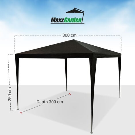 MaxxGarden Tonnelle de Jardin 3x3 m - 9m² - Pavillon - Tente de Jardin Rapide à Installer - Tente de Réception - Barnum - Anthracite