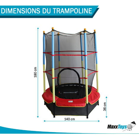 GIANTEX trampoline enfant ø 140 cm avec filet de protection trampoline  fitness rond pour intérieur et extérieur charge max 50 kg