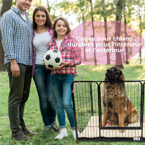 MaxxPet Cage pour chien - 125x78x80 cm - Bank pour chien avec plaque de base -  Caisse pour chien - Cage pour chiots - Noir