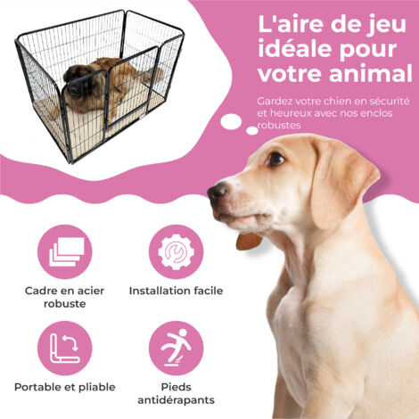 MaxxPet Cage pour chien - 125x78x80 cm - Bank pour chien avec plaque de base -  Caisse pour chien - Cage pour chiots - Noir