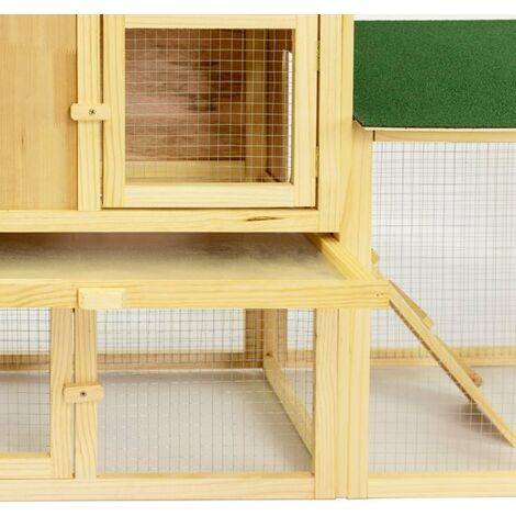 MaxxPet Clapier en bois pour lapin 204x45x84 cm - Clapier pour Poulet - Poulailler - Espace intérieur et extérieur - Cage à lapin