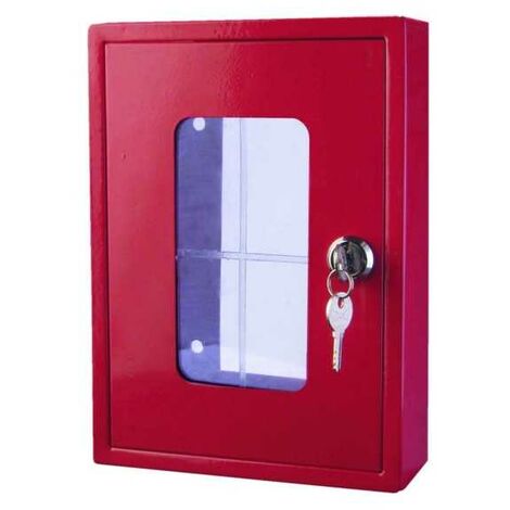 Coffret/Boitier sous verre dormant rouge pour vanne gaz 600x600x300mm
