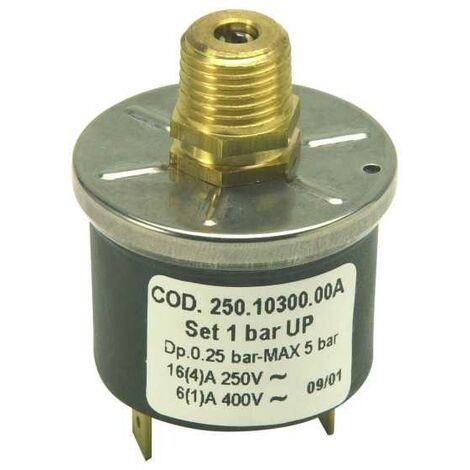 Pressostat à réarmement automatique 1 Bar – Raccordement 1/4 pouce – Pour systèmes de contrôle de pression – Contacteur compresseur – TG - 250-10300-10A