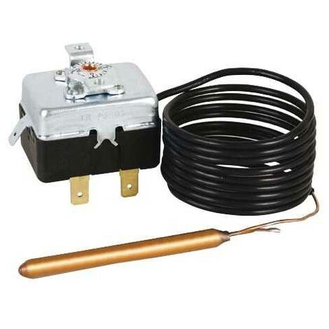 Aquastat sécurité réglable 90-110°C – Capillaire 1500mm – Contacts dorés – Différentiel 3°C pour régulation thermique précise – TG