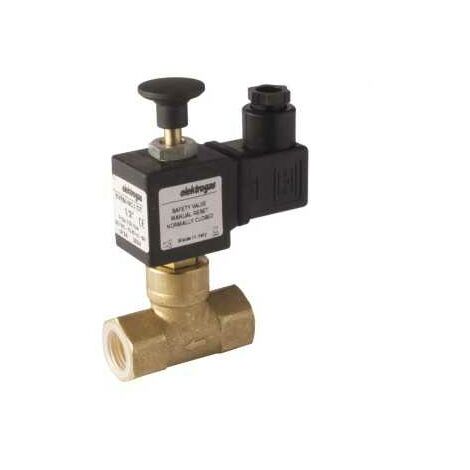 Electrovanne gaz à réarmement manuel NC laiton 3/4'' 6Bar