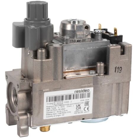 Honeywell – Bloc vanne gaz électrovanne V 4600 C 1086 – Tension 230V – Filetage 1/2'' – Pour chaudières et appareils de cuisson collectifs