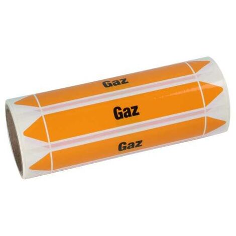 Plombservice – Rouleau de 100 étiquettes signalétiques autocollantes 115 x 20 mm – Identification claire installations gaz – Pour usage professionnel
