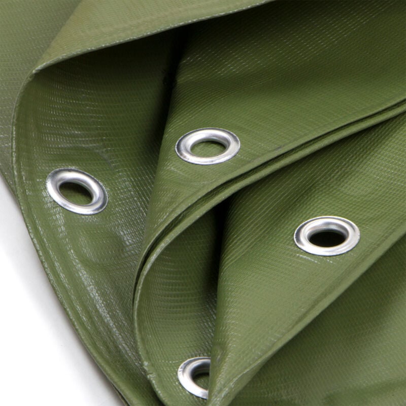 Telo PVC ULTRA 260gr occhiellato copertura impermeabile esterni Verde 2X3m  STI
