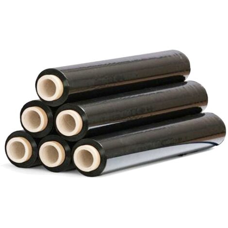 STI Film Estensibile Nero manuale pellicola 6 rotolo 2.2kg 500mm 30 my micron bobina fascia pallet