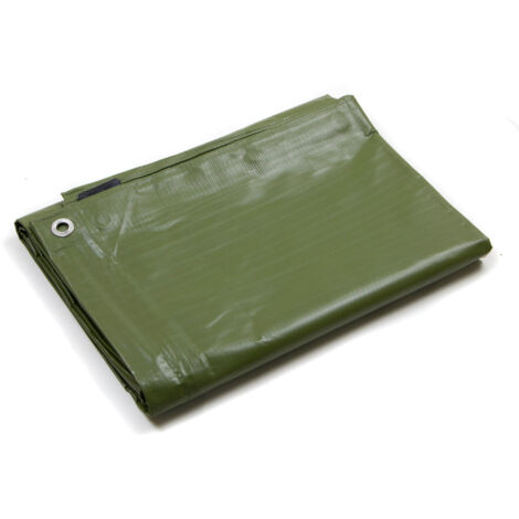 Telo PVC ULTRA 260gr occhiellato copertura impermeabile  esterni Verde 2,5X4m STI