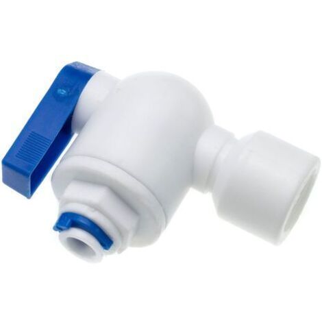 Valvola PVC a Sfera a Gomito IN Filetto 1/4” F – OUT Fast 1/4” F STI