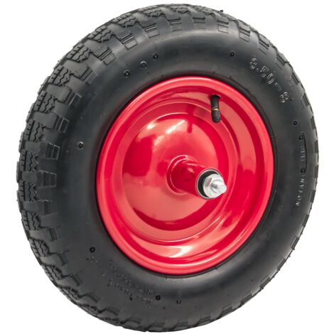 STI Ruota 3.5-8 Ø 360mm Gomma Pneumatica per Carriola compreso asse 210mm x 12mm