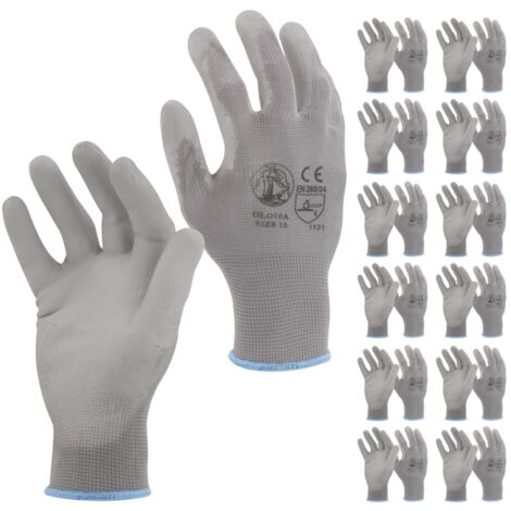STI Guanti da lavoro Spalmati in PU poliuretano Grigio 10 XL ( Pacco da 12pz )