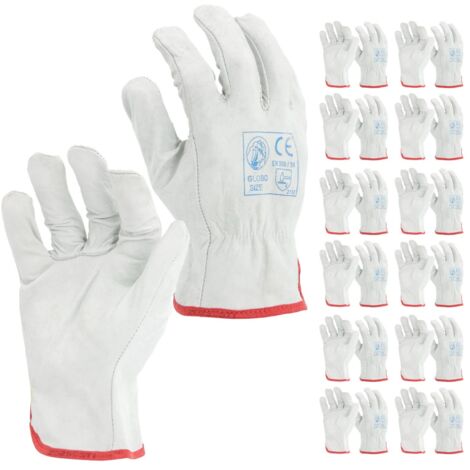STI Guanto Fiore Vitello Bianco Orlato Ottima Resistenza 10 XL ( Pacco da 12pz )