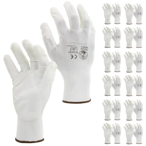 STI Guanti da lavoro Spalmati in PU poliuretano Bianco 10 XL ( Pacco da 12pz )