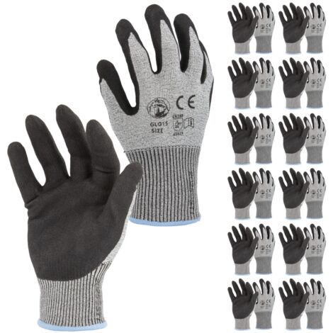 STI Guanti Anti Taglio antiscivolo palmo spalmato in nitrile touchscreen 10 XL ( Pacco da 12pz )