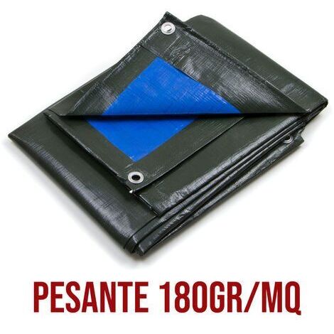 Telo Pesante Occhiellato Verde Blu Impermeabile Copritutto multiuso misura 10x10mt STI