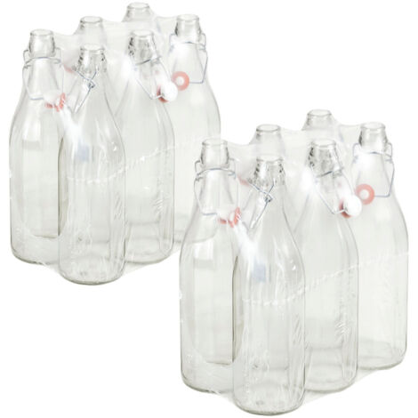 Offerta 12 pezzi Bottiglia Costolata 1 lt con tappo Sconto Risparmio STI