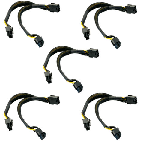 STI Kit 5 cavi 8 pin pcie → Doppio 6+2 pin 20cm Rinforzato Special