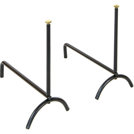COPPIA DI ROBUSTI ED ELEGANTI ALARI IN FERRO BATTUTO 45 Centimetri, 44 Centimetri 