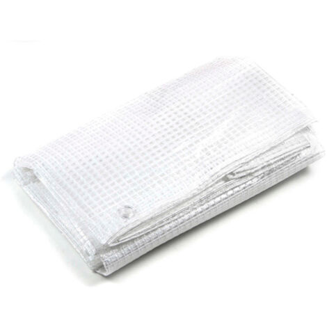 Telo bianco occhiellato trasparente retinato antivento antistrappo anti uv misura 2,5x5 mt STI