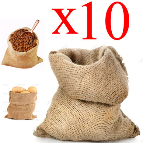 STI Sacchi Juta 40x70 neutro naturale 10 pezzi per frutta verdura cereali,  decorazione, articoli regalo, sacchi