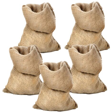 STI Sacco Juta 58x102 neutro naturale 5 pezzi per frutta verdura cereali, decorazione, articoli regalo, protezione piante inverno, corsa con i sacchi