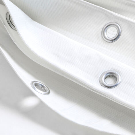 Telo PVC ULTRA 260gr occhiellato copertura impermeabile esterni Bianco 2X2mt STI