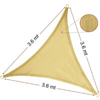 STI Vela Parasole Ombreggiante Triangolare 3.6x3.6x3.6 mt Beige Sabbia 