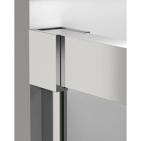 Mampara De Ducha Corredera REALSHOWER Serie 300F - Vidrio Templado 6 Mm Antical, 166-170x195 Cm, Perfil Negro