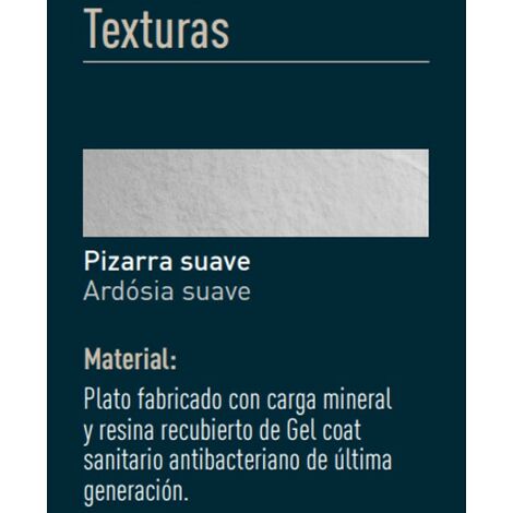 Plato Ducha de Resina Extraplano, 200 x 75 cm, Antideslizante Textura  Pizarra Suave, Válvula de Desagüe y Rejilla, Antracita