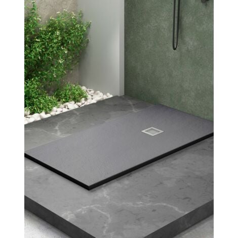 Plato de ducha resina con marco Negro 80x140 cm