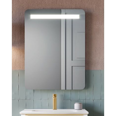 Espejo de baño 8144B ovalado - color del marco negro - vertical y
