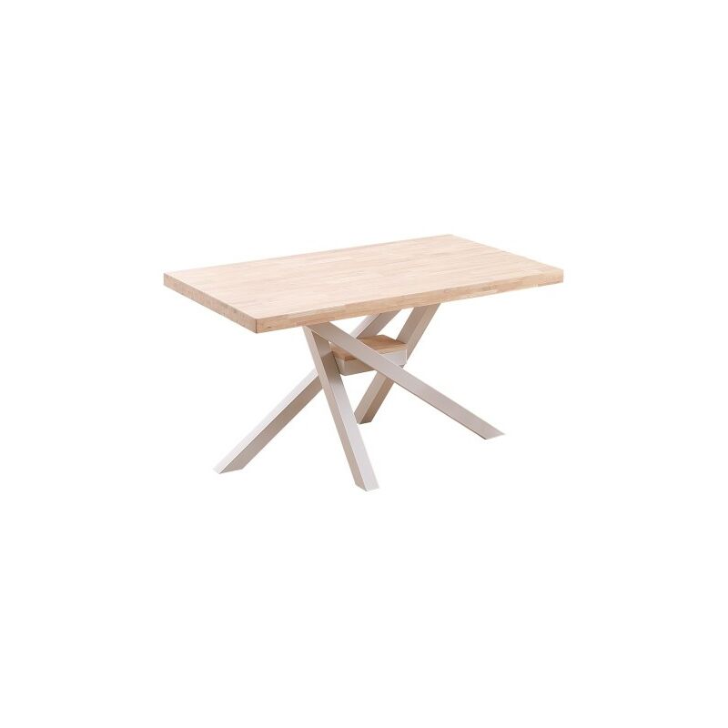 Mesa de comedor blanca y madera color roble, moderna, extensible – DERBE  MUEBLES