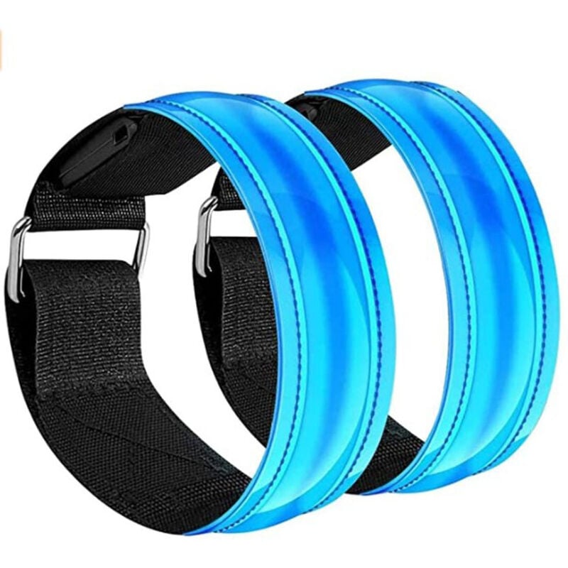 Led Armband Aufladbar, 2 STK Leuchtarmband USB Reflektorband Reflective  Band Led Armbänder Leuchtband Reflektorbänder für Joggen Laufen Sport