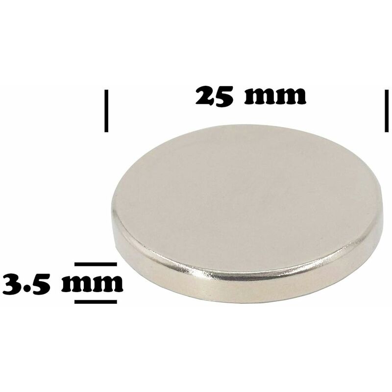 Neodym-Scheibenmagnet 25 mm Durchmesser x 3,5 mm dick 6 kg