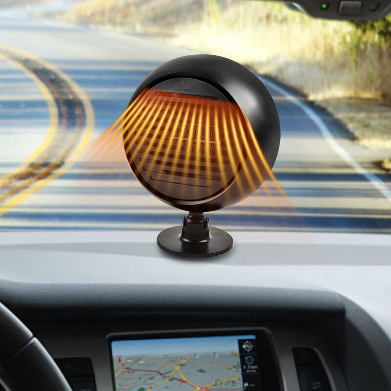Autoheizung mit 360-Grad-Drehsockel, Plug-and-Play, schnelles Aufheizen,  geräuscharm, tragbar, klein, Auto-Innenraumheizung