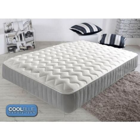 Memory Foam Mattress Cool Blue Foam Quilted Sprung - 10 (25cm) Depth - 4ft6