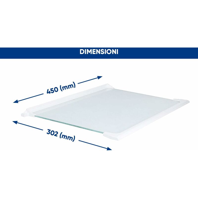 Beko Vassoio Vetro Frigorifero Originale - Ripiano Di Ricambio Per Frigo, Modelli Compatibili