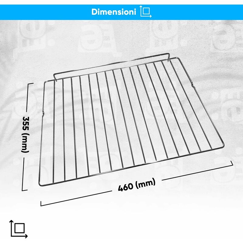 eRicambiÂ® Kit Leccarda + Griglia per Forno, Compatibile con Smeg,  Dimensioni: 460x355 (mm) Ricambi Originali, Modelli Compatibili B6GVXI9  C7GMXI8 SF6388XP SC468X