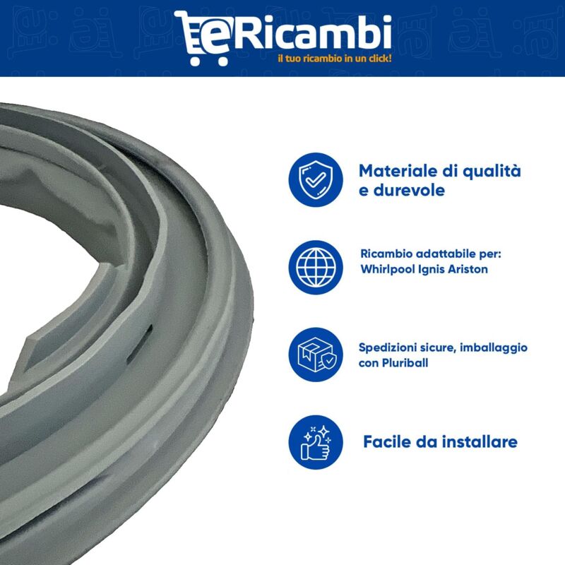 Guarnizione In Gomma Per Oblo Della Porta Lavatrice 400 X 310 X 85 - Foto 6