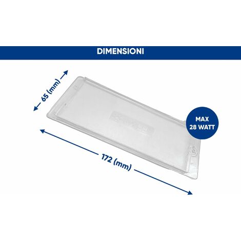 JCSPARES® - Kit 2 Pezzi Plafoniera Diffusore Luce Coprilampada 178x50mm Per Cappa Aspirante Cucina Compatibile Con Hotpoint Ariston - Faber - Franke - 8