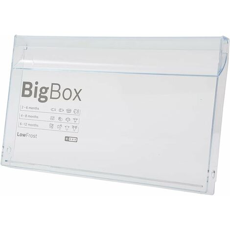 eRicambi® Frontale Sportello Congelatore Intermedio per Frigorifero, Compatibile con Bosch Siemens Neff, Colore Trasparente Big Box per Modelli: KCE KGE KGV KGW