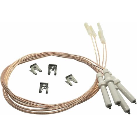 eRicambi® 4 Candelette per Accensione Elettronica del fornello del Piano Cottura a Gas, Compatibile con Bosch Siemens Ariston Smeg, Dimensioni candeletta 35 (mm) Lunghezza totale: 604 (mm)